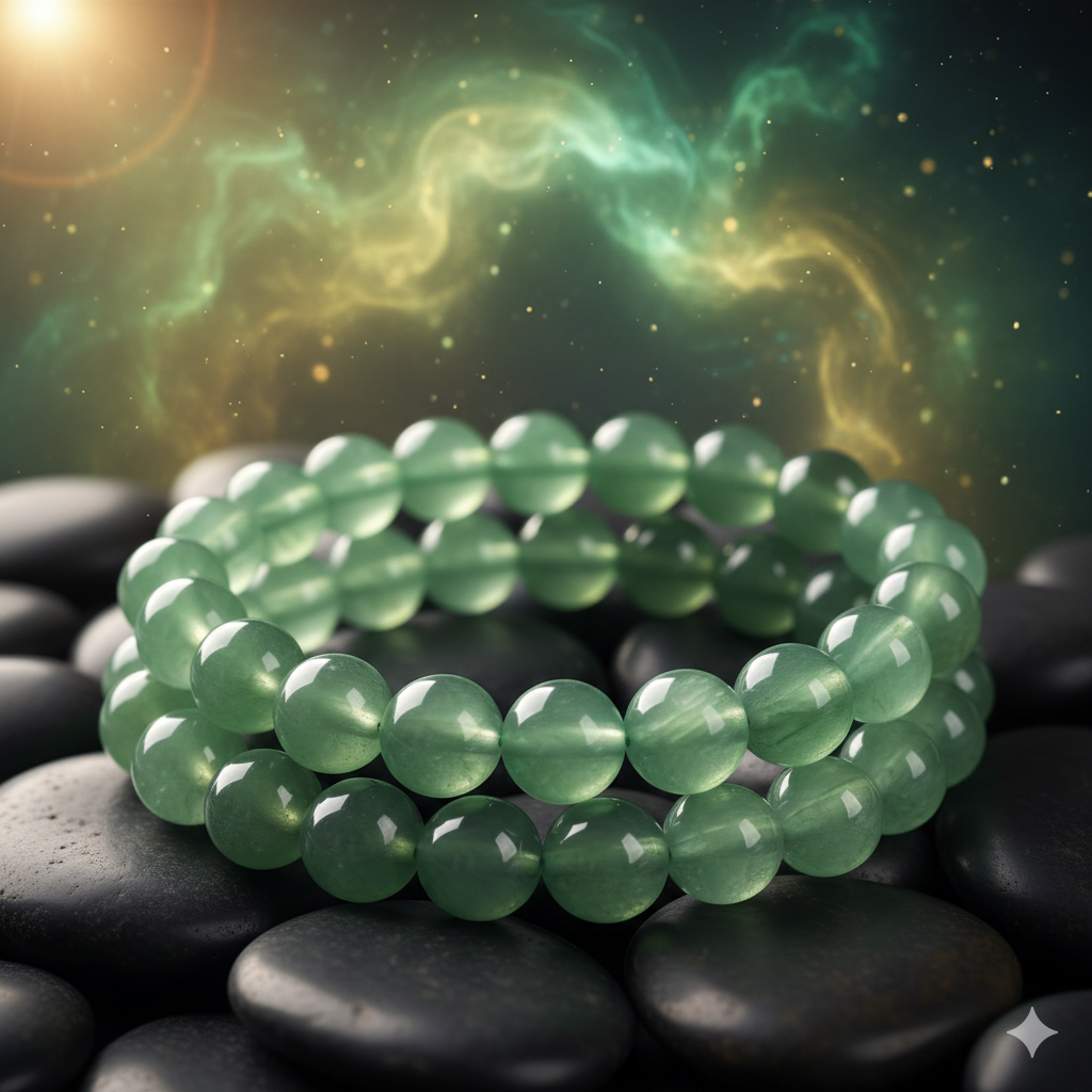 Green Aventurine Bracelet Certified - Original Green Crystal Bracelet for Men and Women