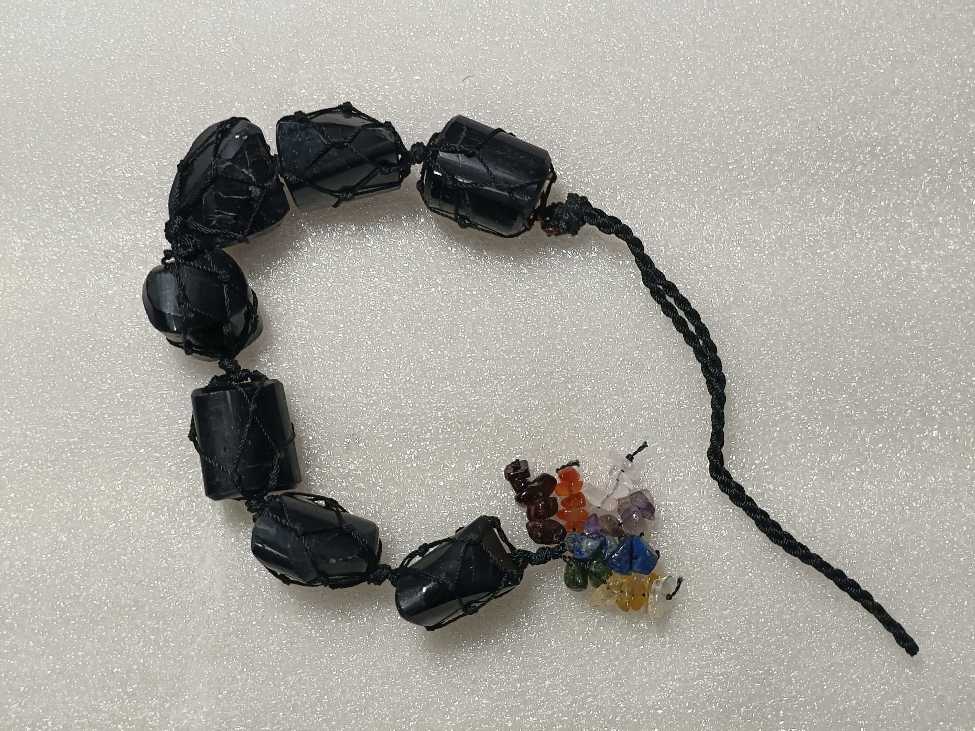 Black Tourmaline Hanger with Seven Chakra