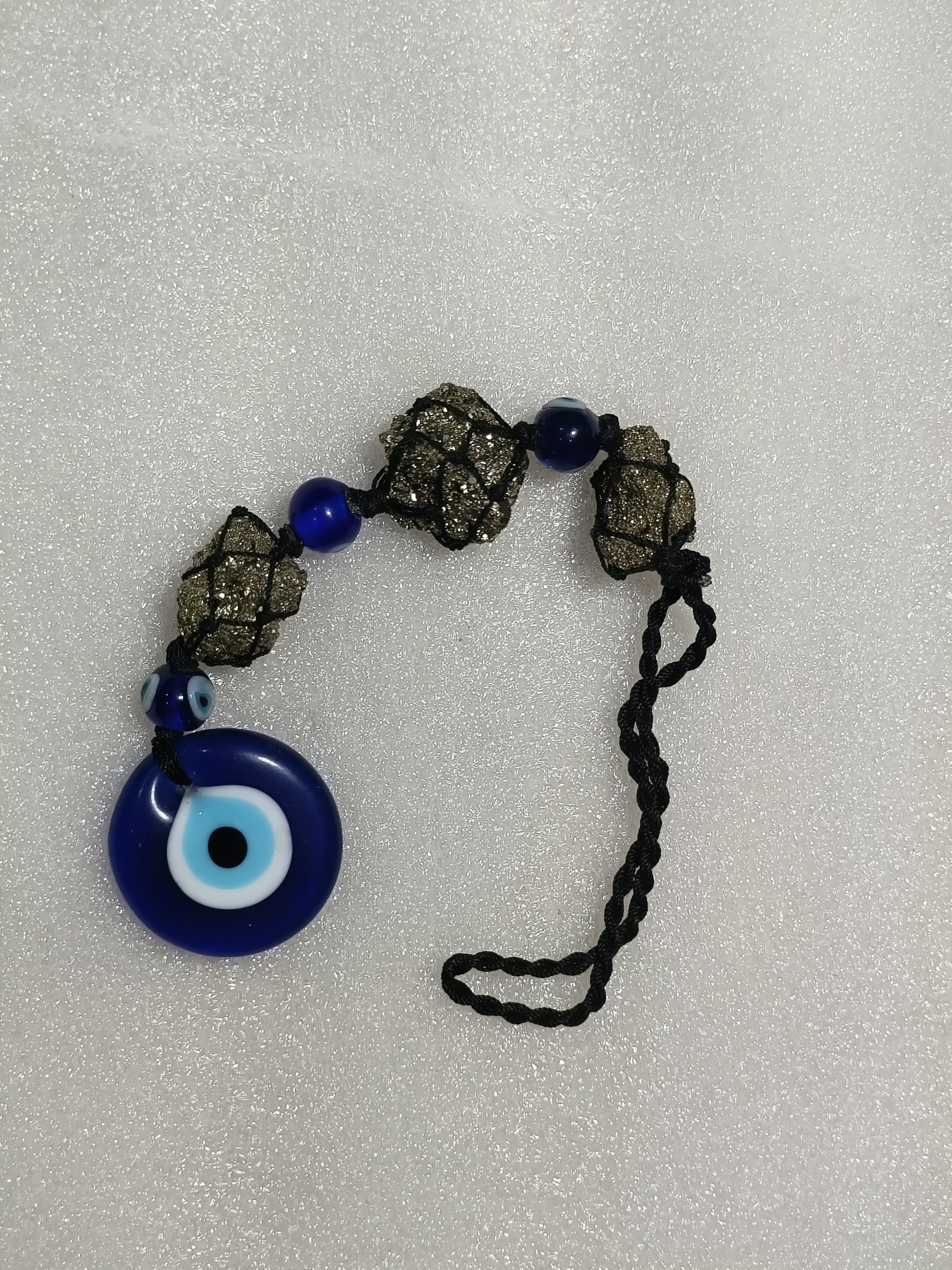 Row Pyrite Evil Eye Hanging