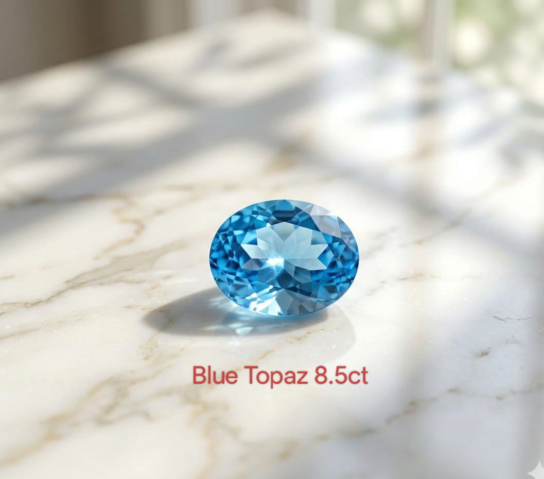 Natural Certified Blue Topaz 8.5  carat