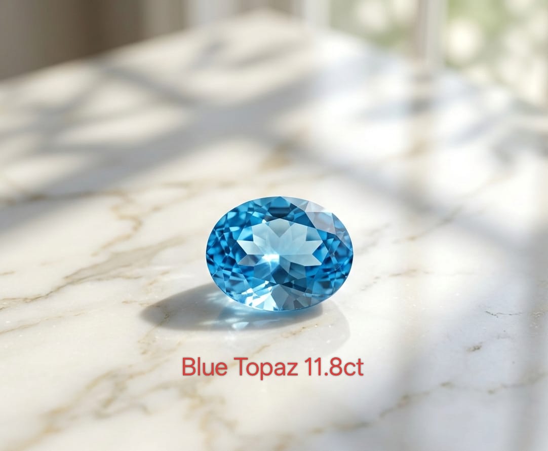 Natural Certified Blue Topaz 11.8 carat