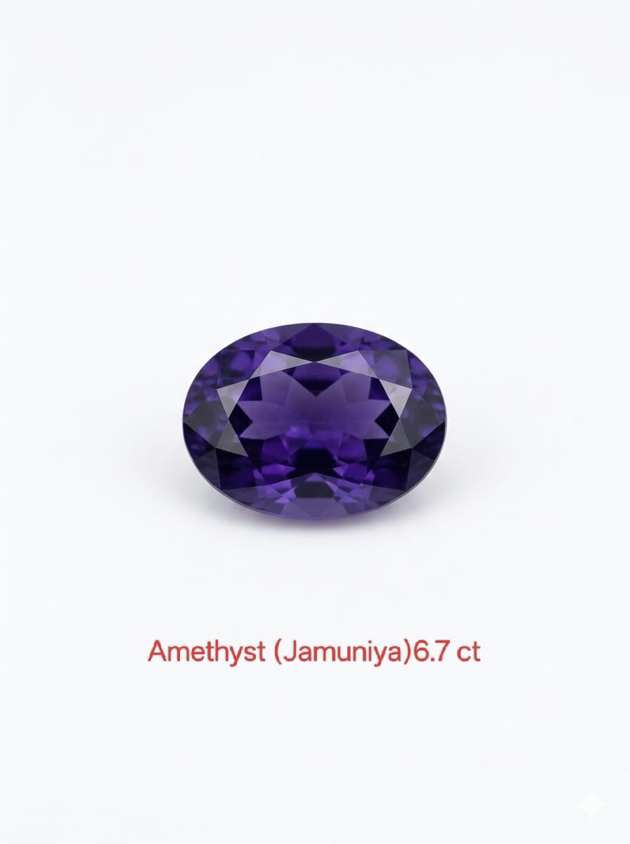 Amethyst Gemstone Original Certified 6.7 carat